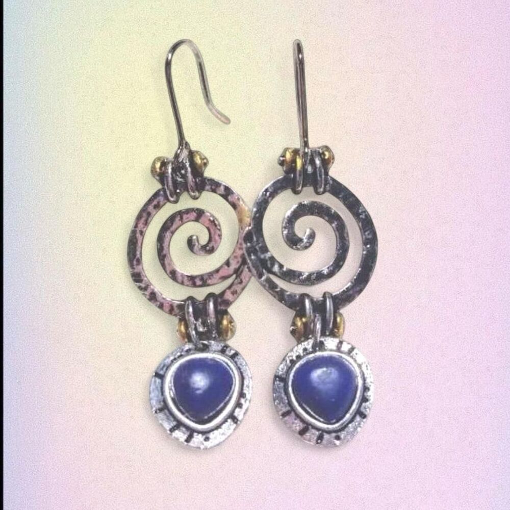 silver plated spiral earrings